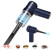 G·PEH Bug Vacuum Catcher, Spider and Inspect Catcher Traps, Rechargeable Bug Catcher Multifunctional Suction Nozzle for Stink Bug, Moth, Cockroach, Spider, Ant, Blue(2 PACK)